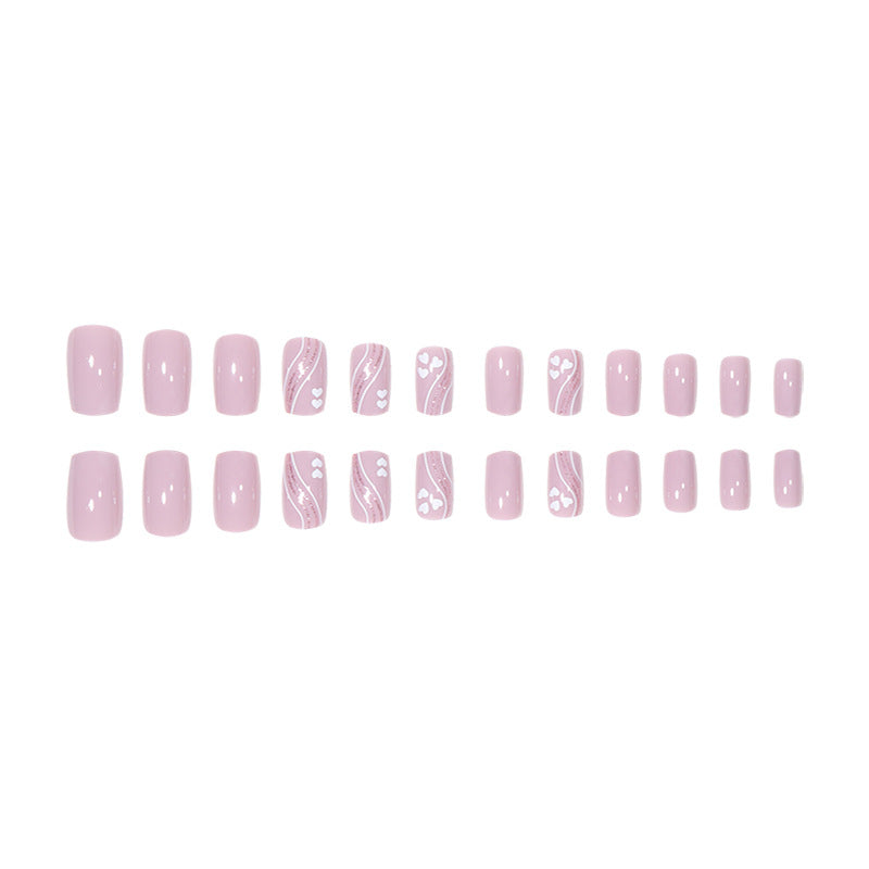 Heart-Patterned Press-On Nails Bowlift