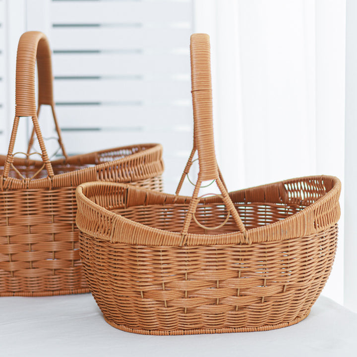 Woven Rattan Utility Basket Bowlift