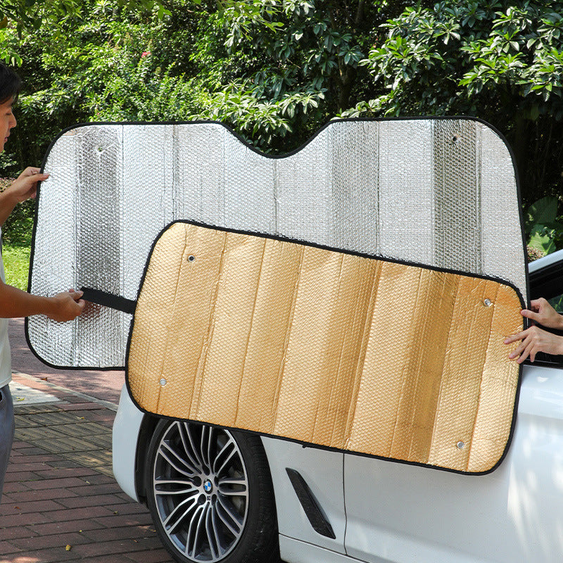 Unisex nan foldable car sunshade with reflective thermal insulation Bowlift