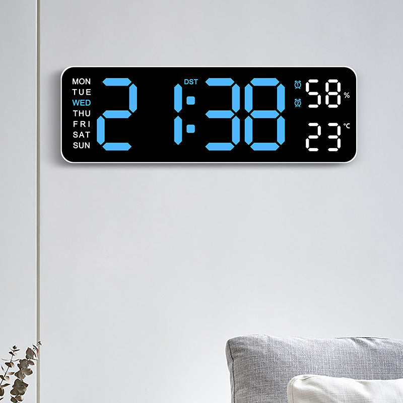 Digital wall clock with temperature and humidity display Bowlift