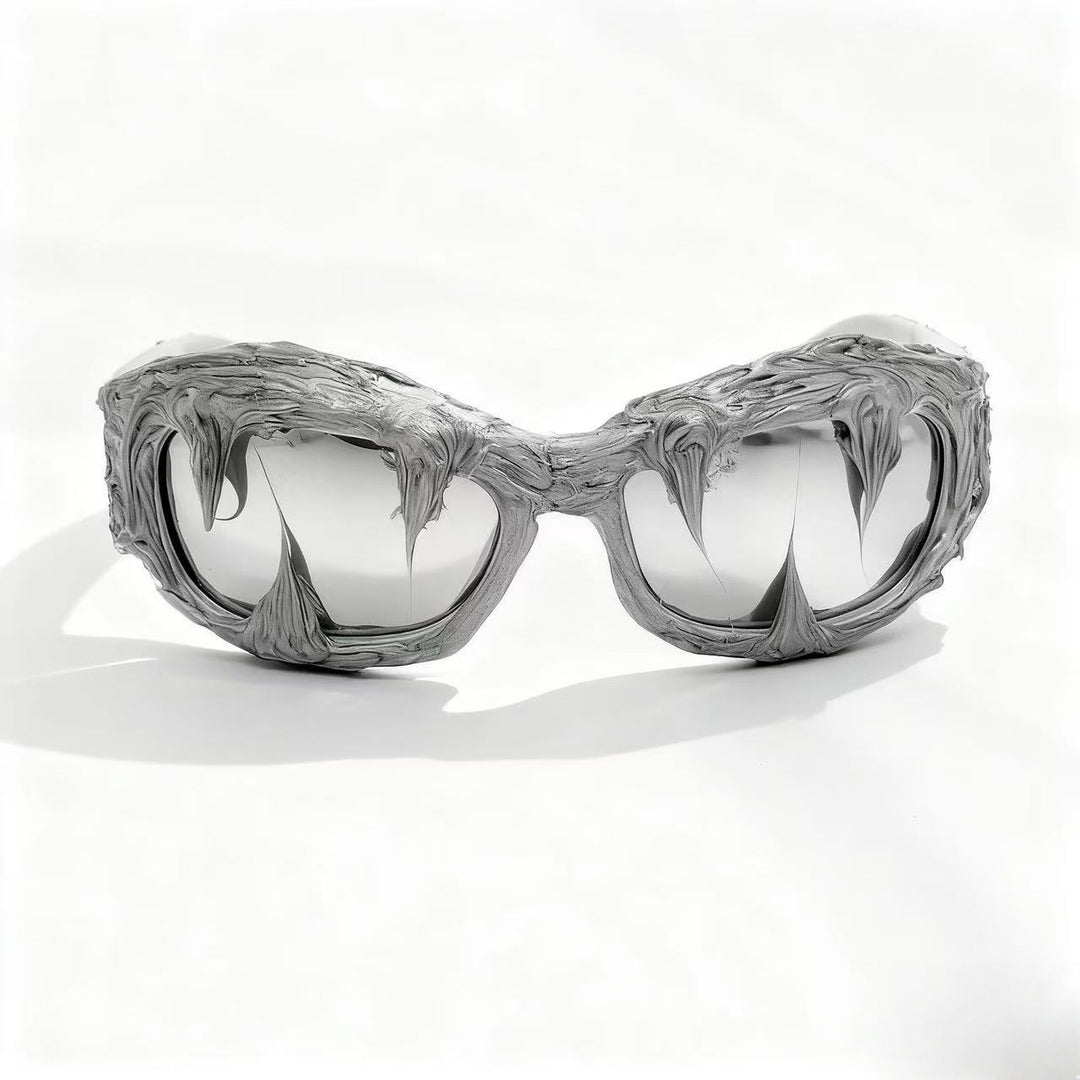 Women futuristic design sunglasses with unique textured surface Bowlift