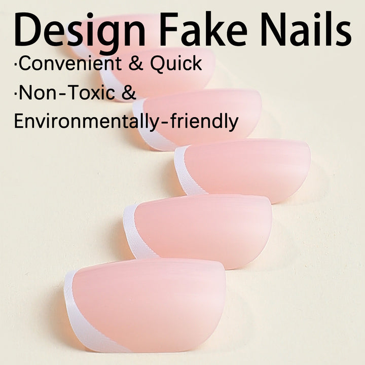 Artificial nail set with elegant high-gloss finish and natural look Bowlift