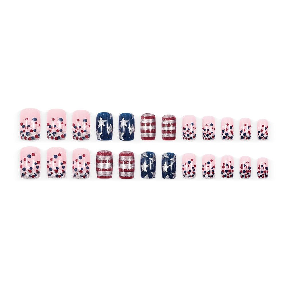 Artificial nails with patriotic motif Bowlift