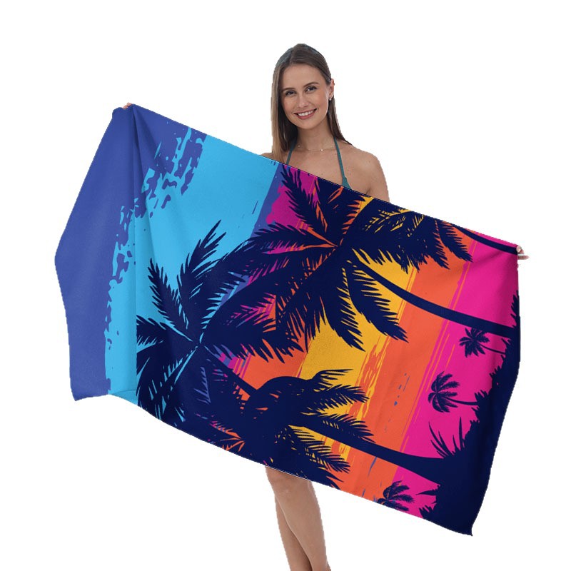Beach towel with tropical palm leaf design Bowlift