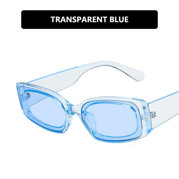 Women's futuristic square sunglasses with transparent frame design and UV protection Bowlift