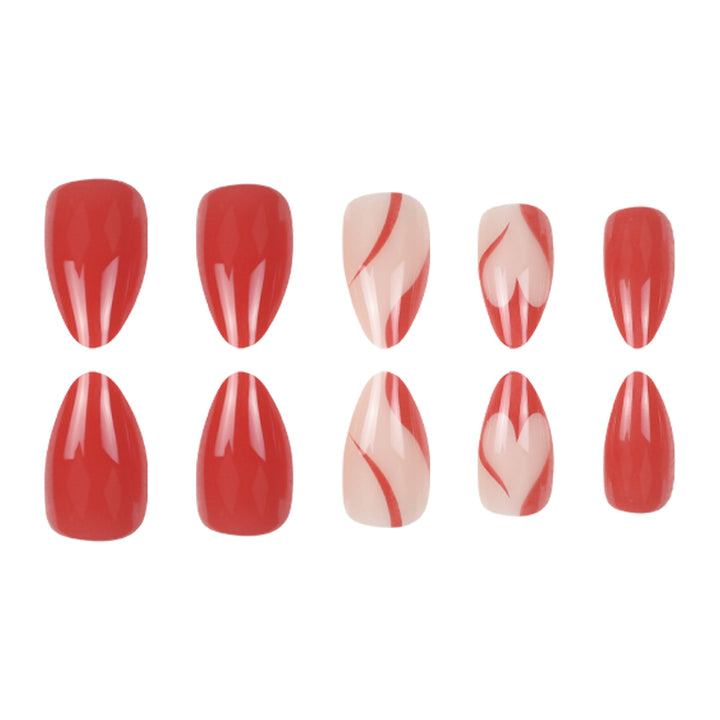 Elegant Stiletto Press-On Nails with Artistic Graphic Design Bowlift
