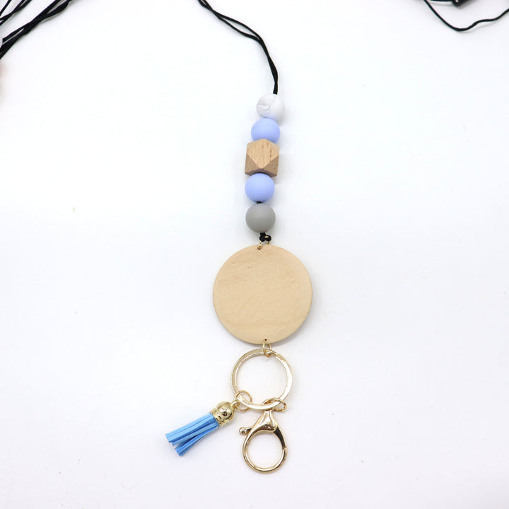 Beaded Keychain Lanyard with Decorative Tassel Bowlift