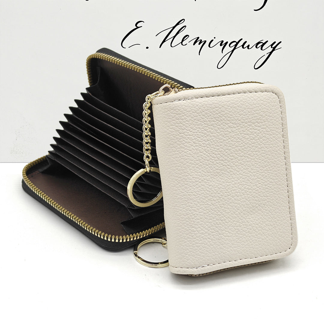 Compact Zippered Leather Wallet