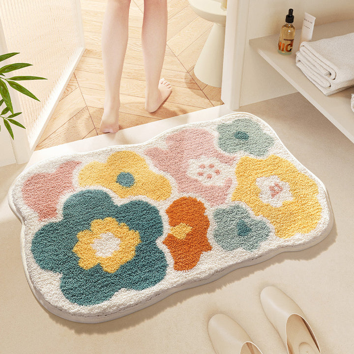 Vintage Floral Bath Mat Bowlift