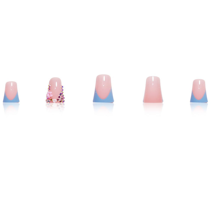 Decorative Floral Press-On Nail Enhancements Bowlift