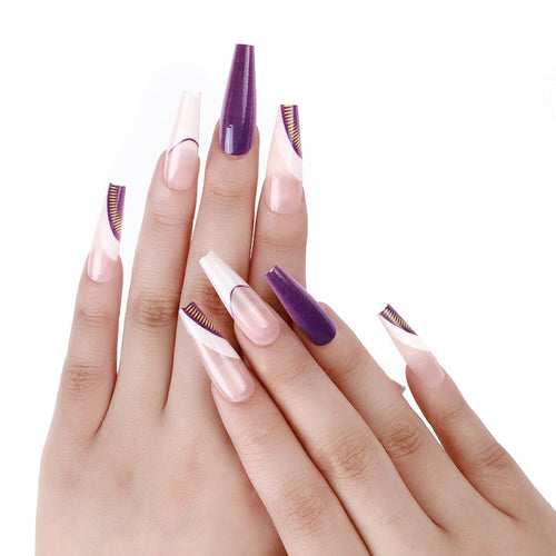 Artificial nails with stylish geometric accents Bowlift