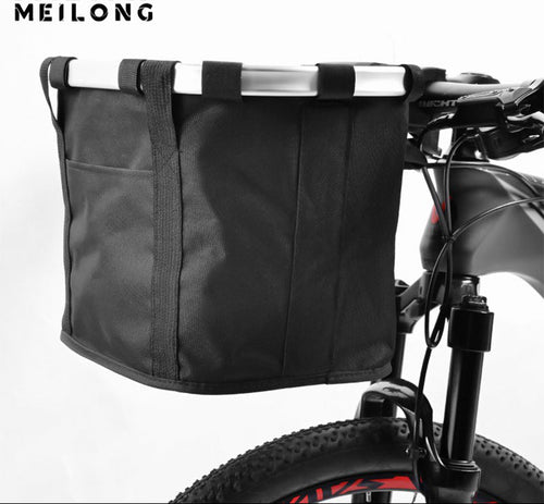 waterproof removable bicycle front basket liner with reinforced aluminum rim and quick-release handlebar hooks Bowlift