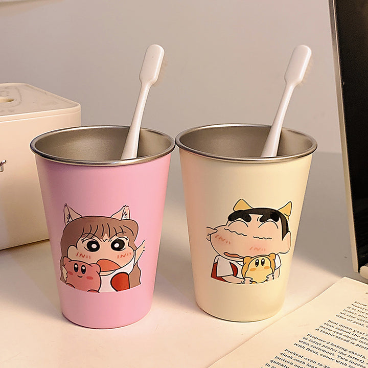 Stainless Steel Toothbrush Holder with Cute Cartoon Design Bowlift