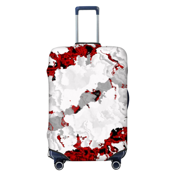 Unisex nan elastic luggage cover with geometric design, stretchable polyester-spandex fabric, zipper opening and non-slip inner securement for trolley Bowlift