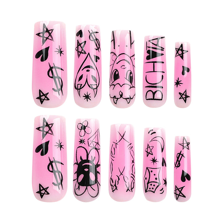 Artificial artificial nails with playful design Bowlift