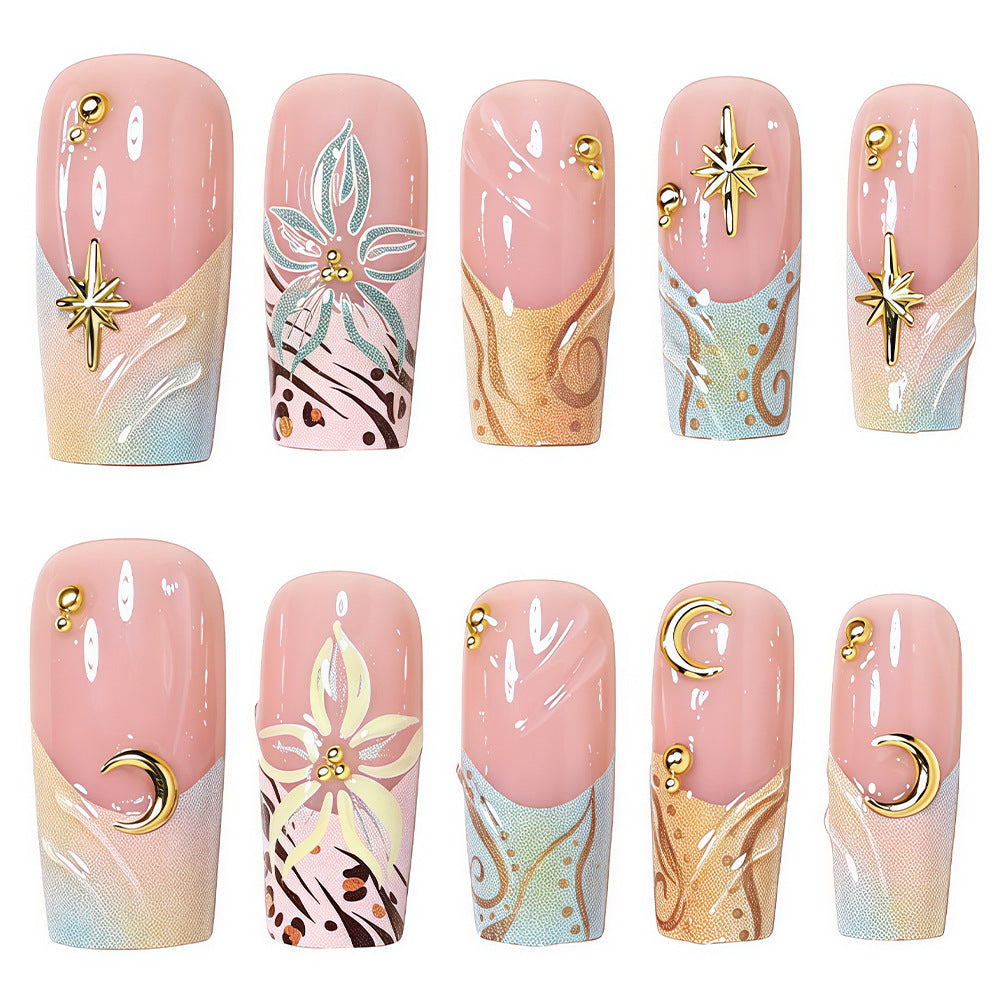 Elegant Press-On Nail Art Set Bowlift