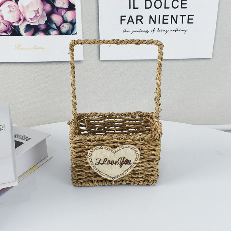 Handwoven Decorative Flower Basket Bowlift