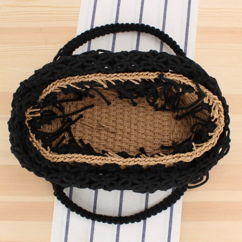 Hand-knotted tote bag with elegant net design Bowlift