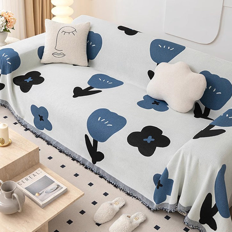 Floral Print Decorative Throw Blanket