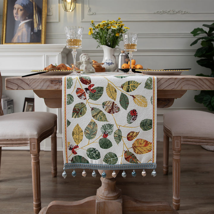 Decorative Leaf Pattern Table Runner