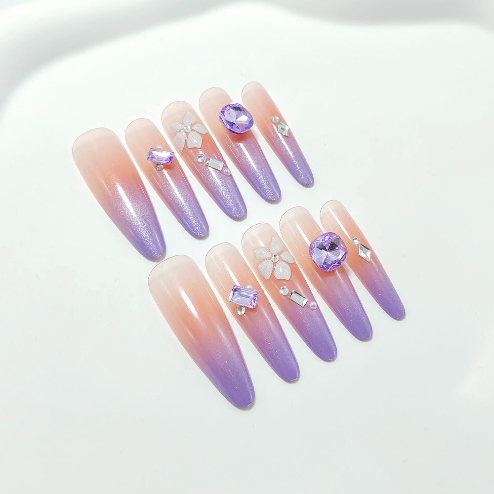 Creative Nail Art Set with Glitter and Flower Design Bowlift