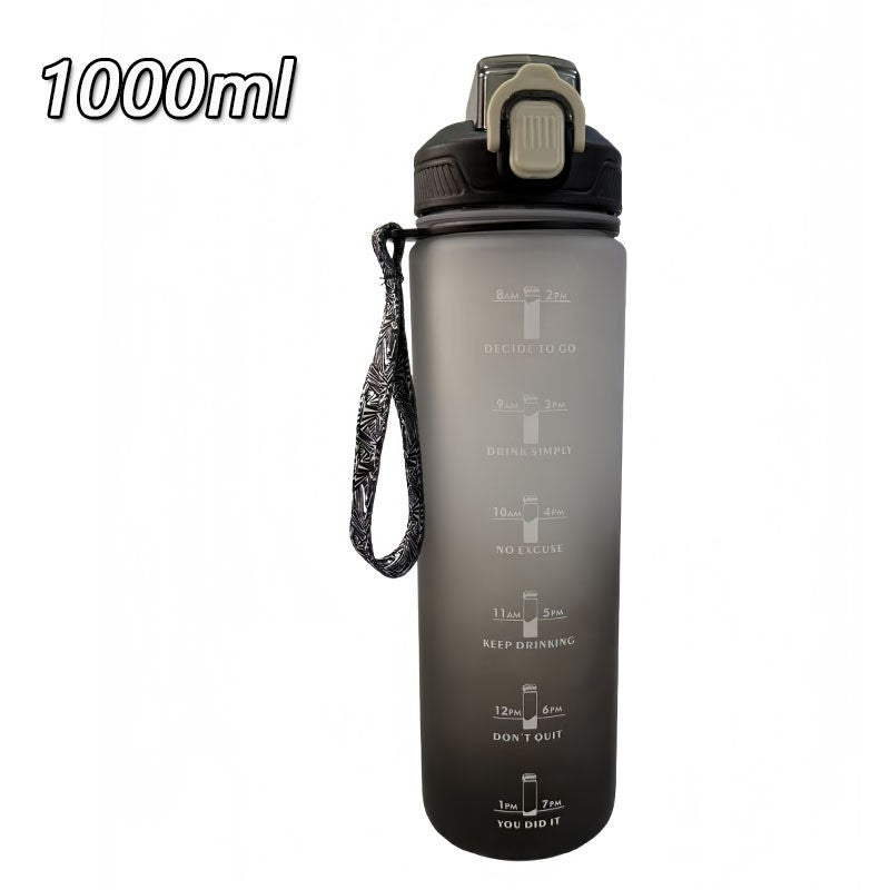 Women's Motivational Water Bottle with Unique Time Marking and Secure Closure Bowlift