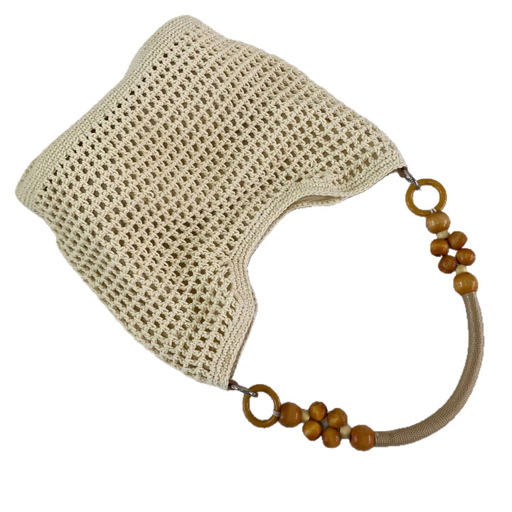 Hand-knotted macrame bag with wooden handles Bowlift