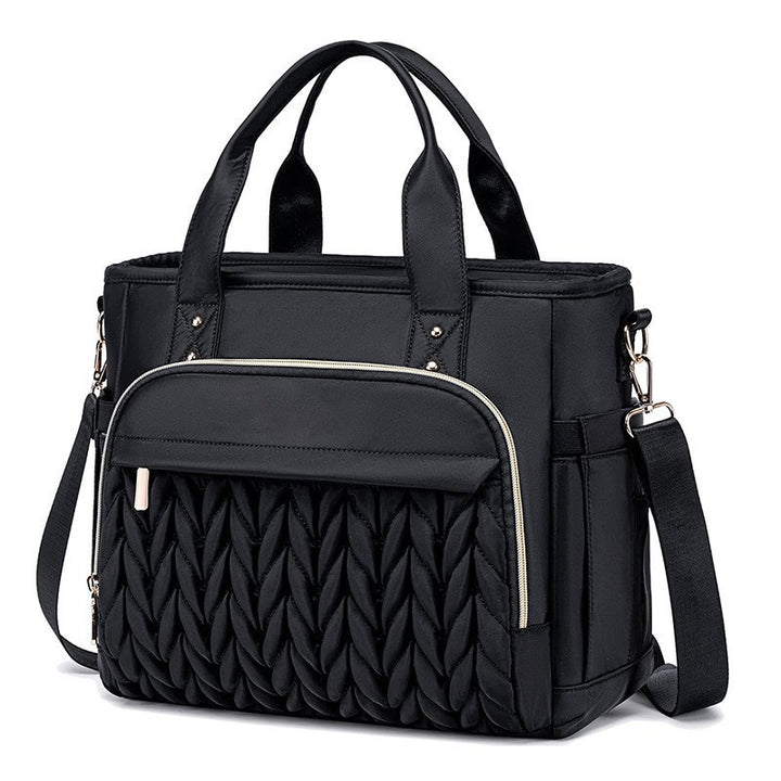 Elegant and Spacious Shoulder Bag with Woven Design Bowlift