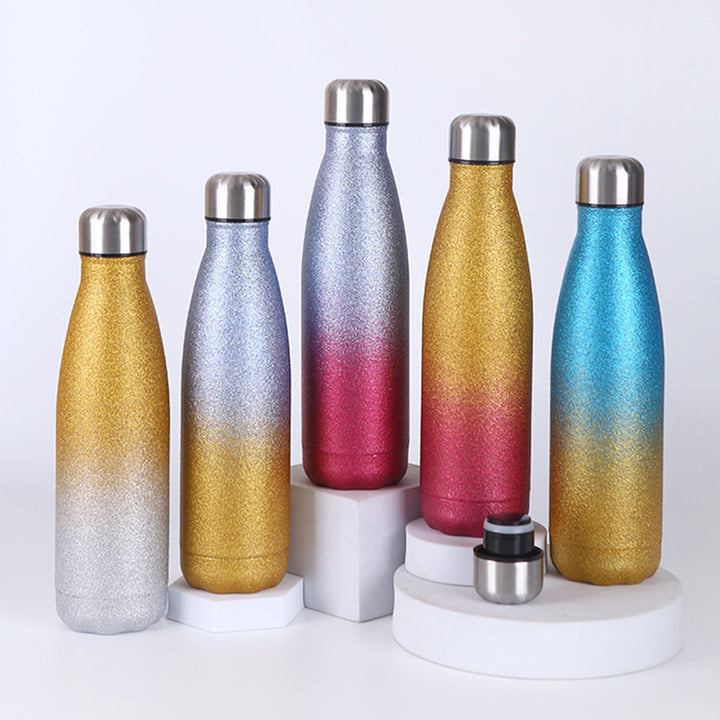 Ladies Insulated Water Bottle with Elegant Glitter Surface Bowlift