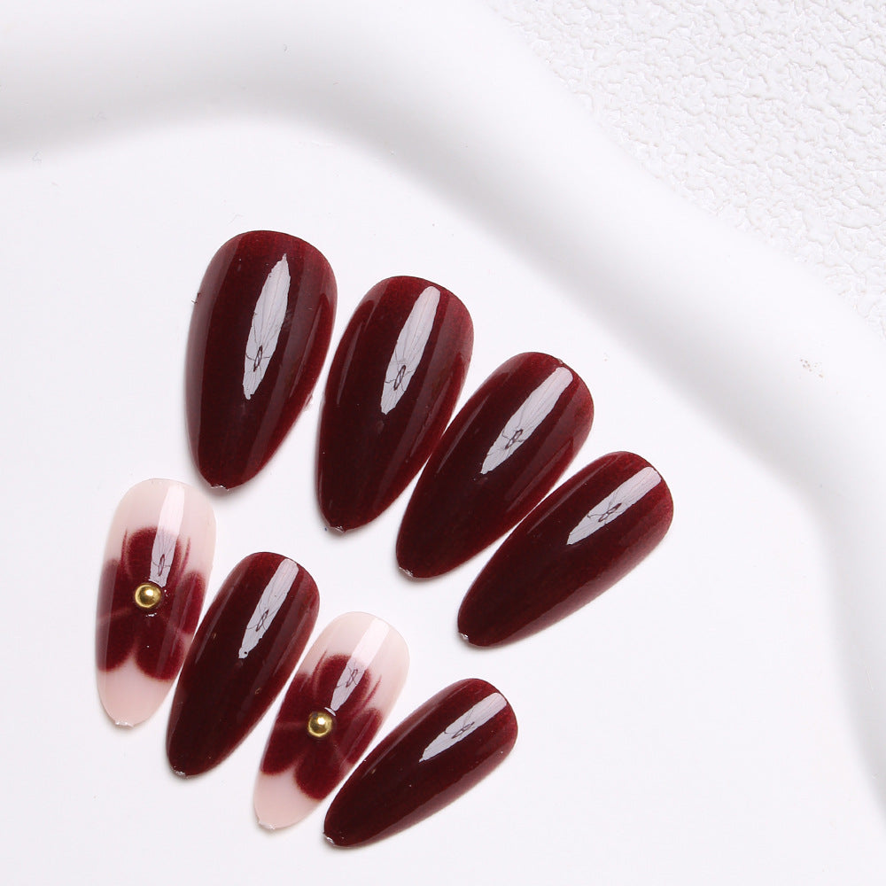 Glamorous Floral Accent Press-On Nails Bowlift
