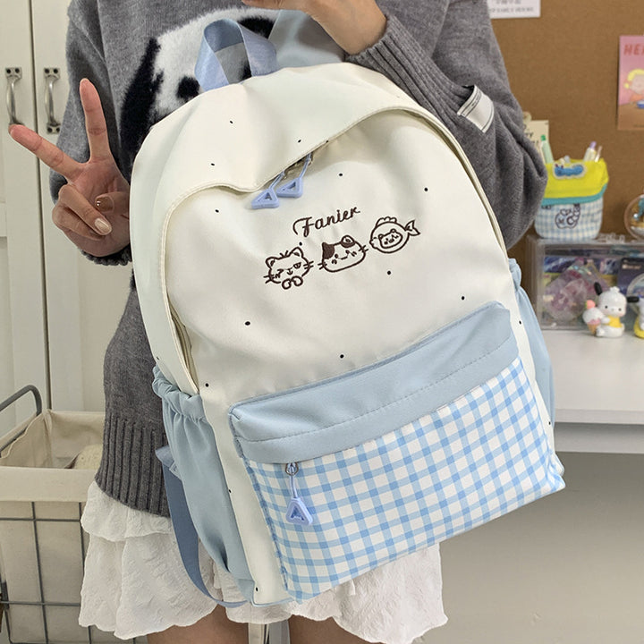 Cute Animal Embroidered Backpack Bowlift