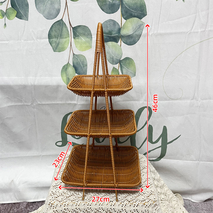 Multi-Tiered Wicker Fruit Stand Bowlift