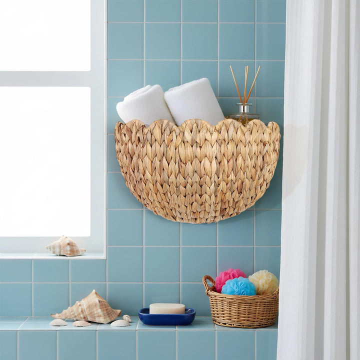 Handwoven decorative basket with wave pattern Bowlift