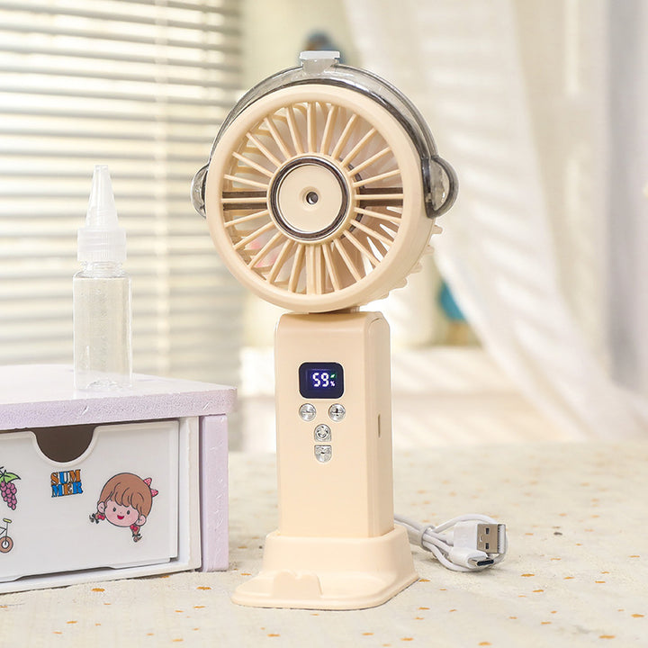 Women portable spray fan with LCD display Bowlift