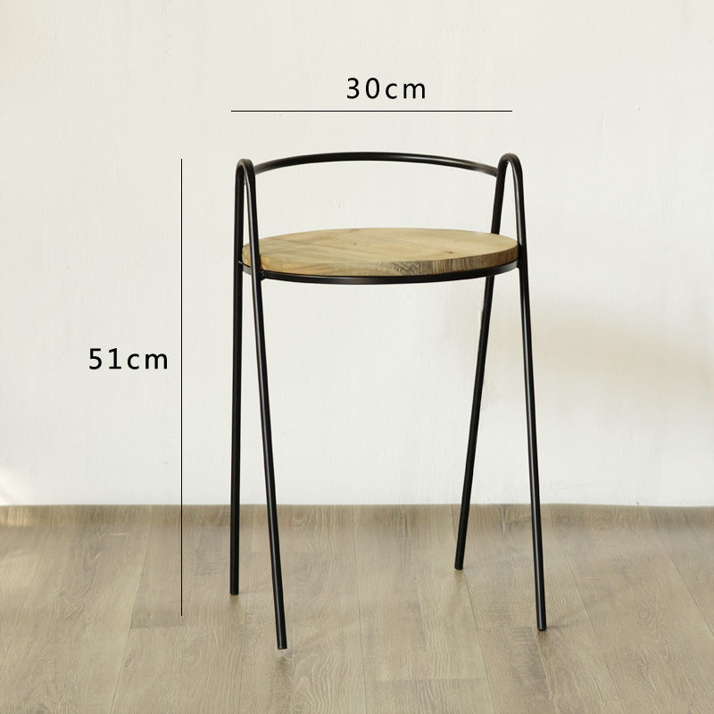 Modern stool with wooden seat and metal frame Bowlift