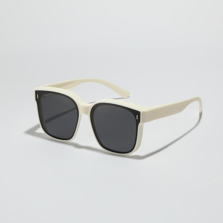 Women's square sunglasses with modern, glossy frame and UV protection Bowlift