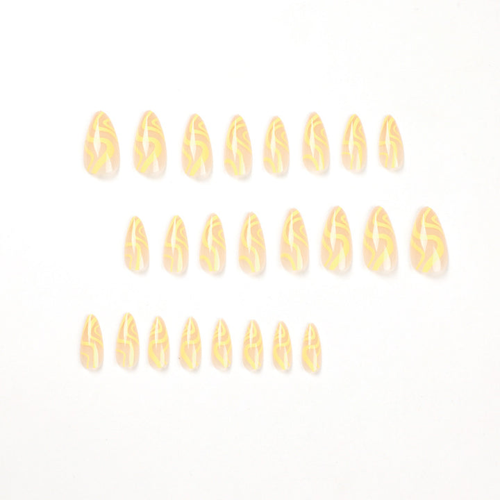 Artful Stiletto Nails with Modern Wave Design Bowlift