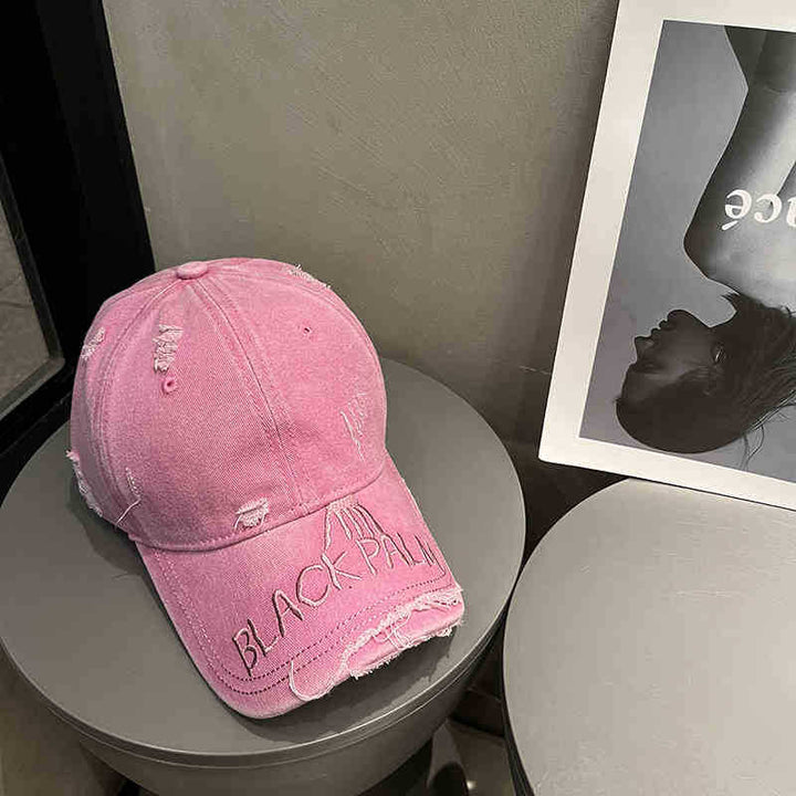 Women's Distressed Denim Baseball Cap Bowlift 1784188369