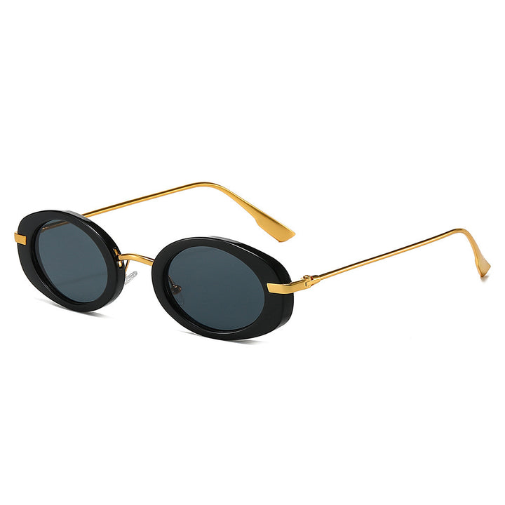 Vintage Oval Sunglasses with Metal Accents Bowlift