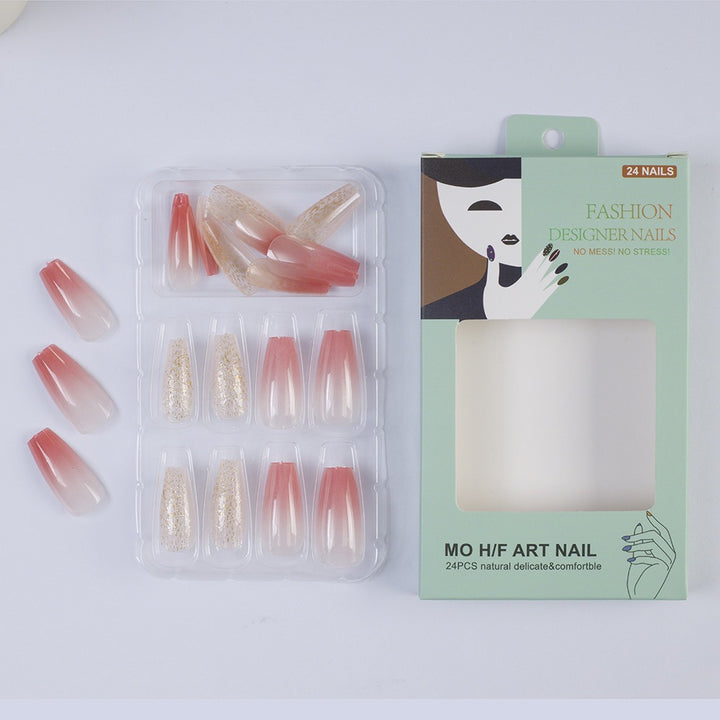 Glamorous artificial nails in modern glitter gradient design Bowlift