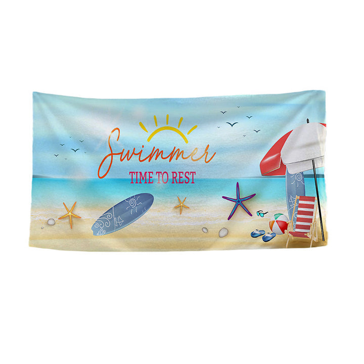 Women's beach towel with vibrant palm motif Bowlift