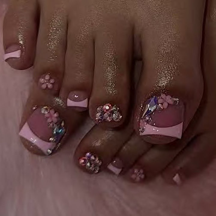 Artful toenail designs with colorful accents and glitter Bowlift