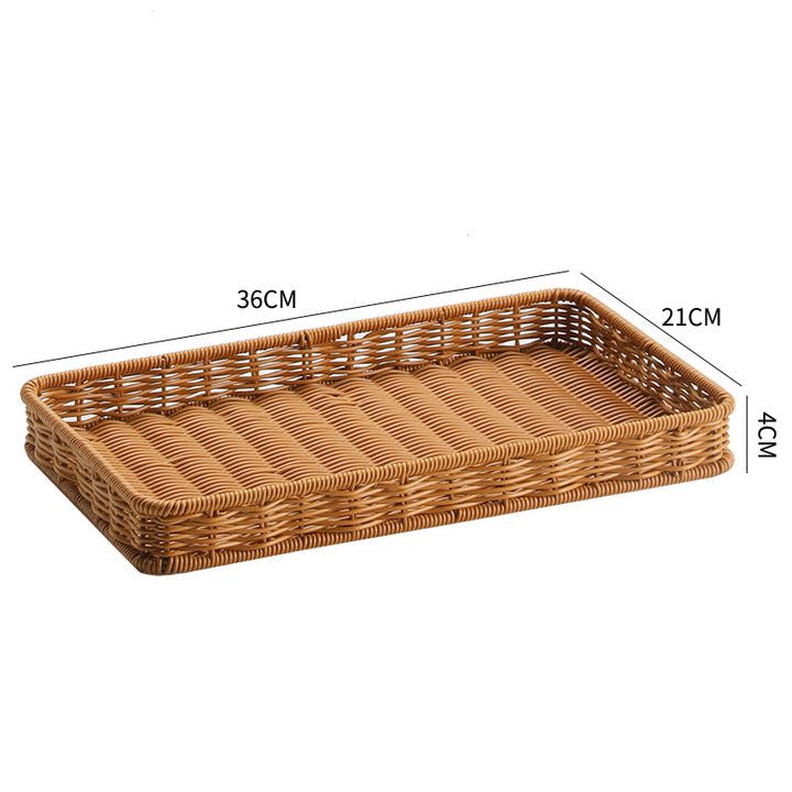 Unisex Rectangular Serving Basket made of handwoven natural material Bowlift