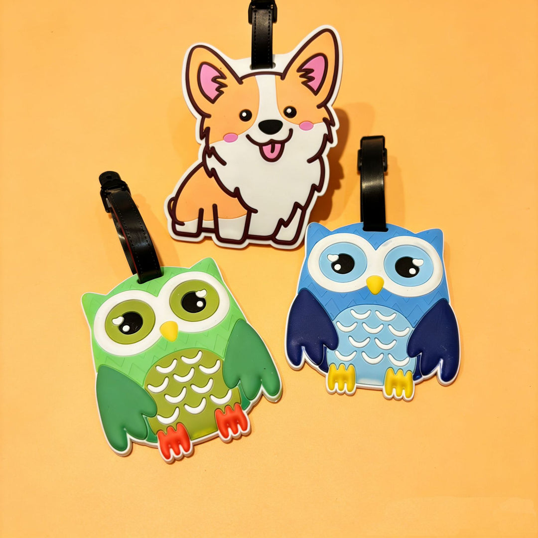Owl-Themed Luggage Tag Bowlift