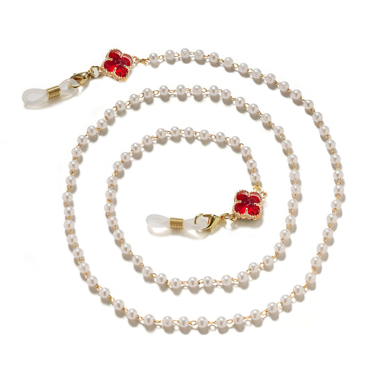 Elegant glasses holder chain with pearl accents Bowlift