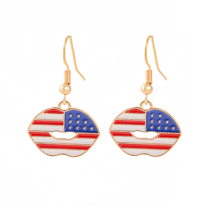 Women nan enamel horseshoe earrings with star motif and fishhook closure Bowlift