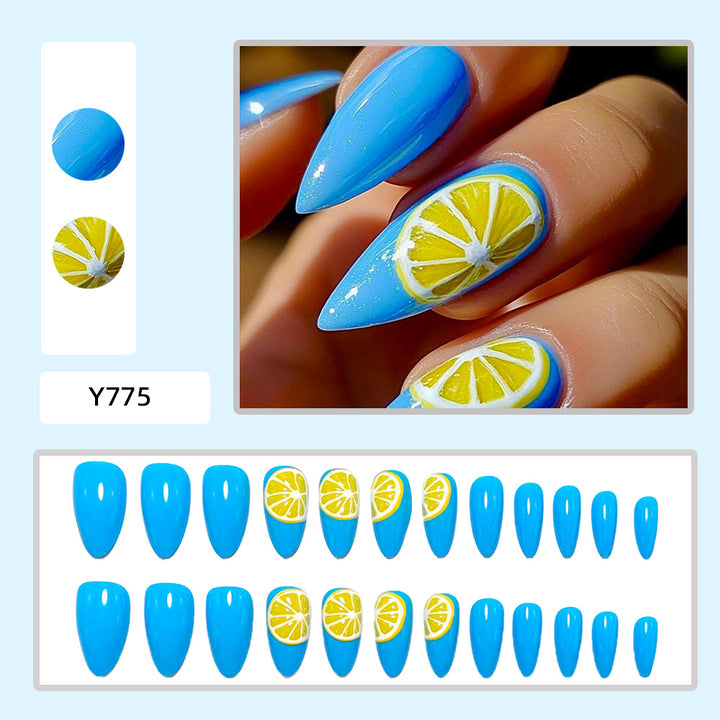 Artificial nails with lemon design Bowlift