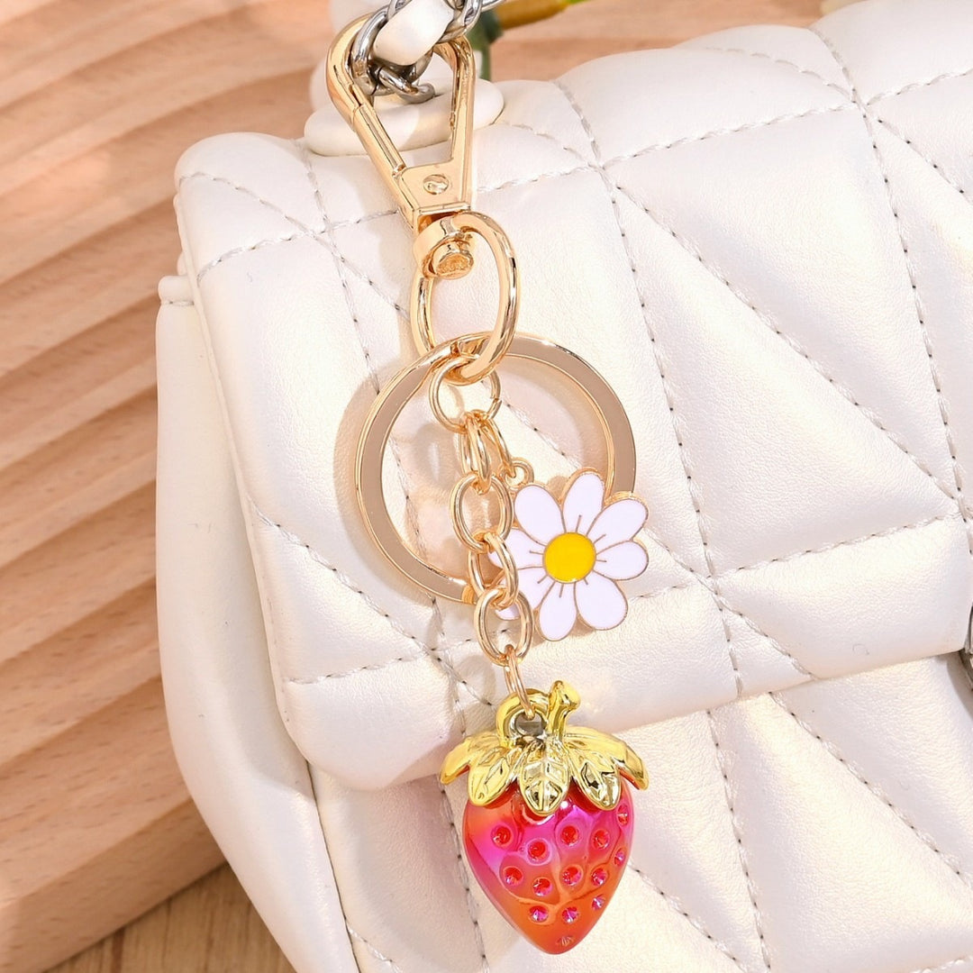 Keychain with Fruity Strawberry Design Bowlift