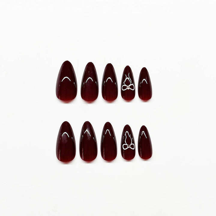 Elegant Stiletto Press-On Nail Extensions Bowlift