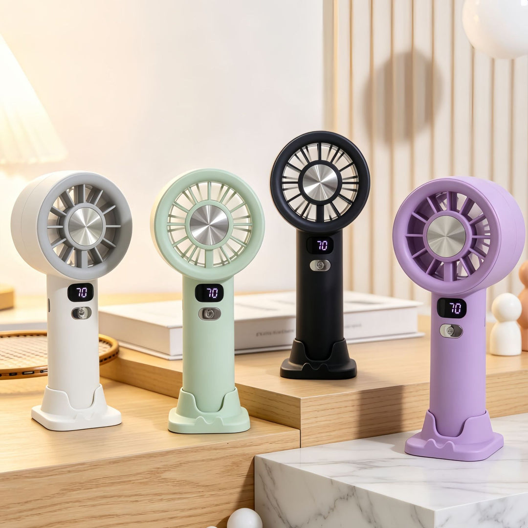 Portable Handheld Fan with Precise Speed Control and LED Display Bowlift